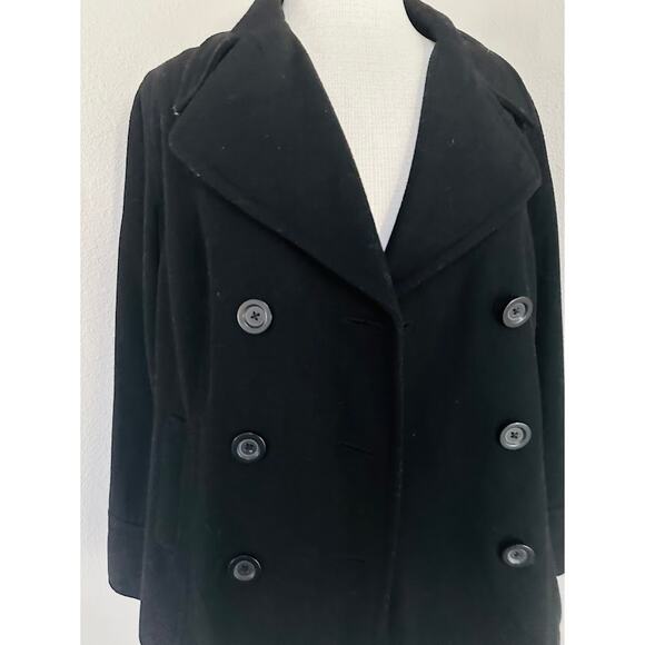 Old Navy Pea Coat Black Size Large - Picture 3 of 7